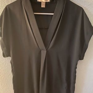 F21 sheer black blouse